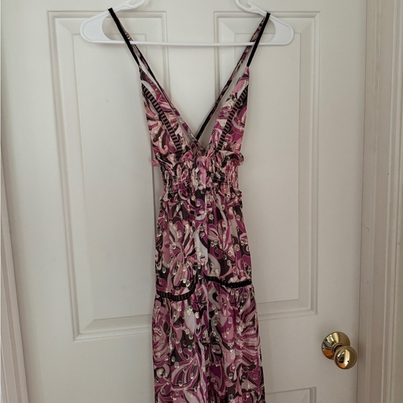 NWOT Dundas x Revolve Smocked Slit Sheer Maxi Dress - Picture 4 of 6
